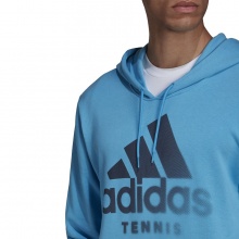 adidas Casual Hoodie Hoody Category Graphic (Cotton Blend) Light Blue Men